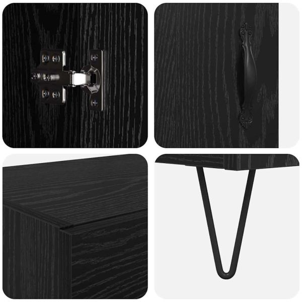 Висок шкаф Черния дъб 69,5 x 34 x 180 см Инженерно дърво