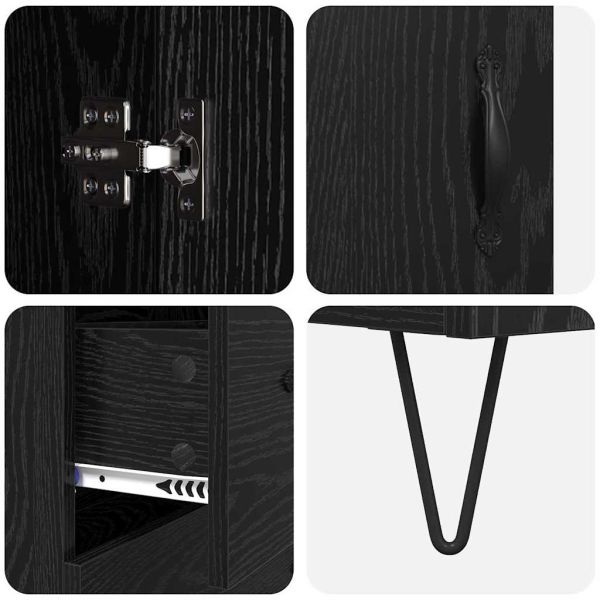 Висок шкаф Черния дъб 69,5 x 34 x 180 см Инженерно дърво