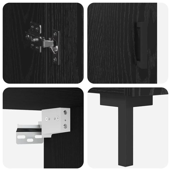 Висок шкаф 2 pcs Черния дъб Инженерно дърво