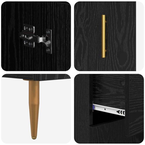 Висок шкаф Черния дъб 69,5 x 34 x 180 см Инженерно дърво