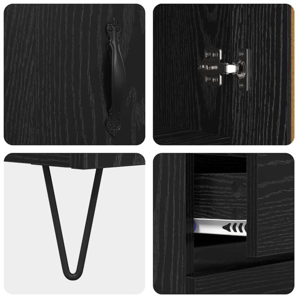 Висок шкаф Черния дъб 69,5 x 34 x 180 см Инженерно дърво