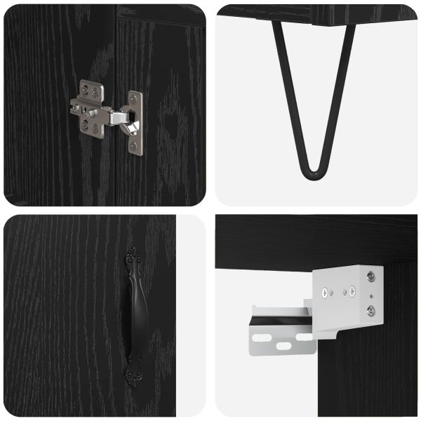 Висок шкаф Черния дъб 69,5 x 34 x 180 см Инженерно дърво