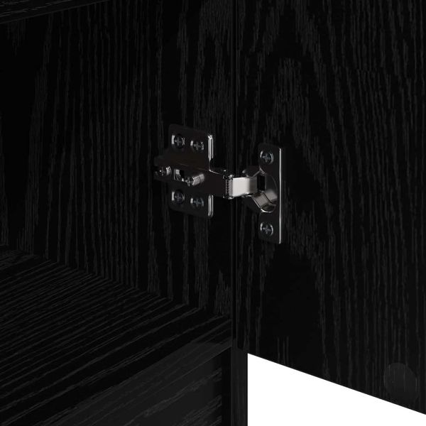 Служебен шкаф с чекмедже 3 pcs Черен дъб Инженерно дърво