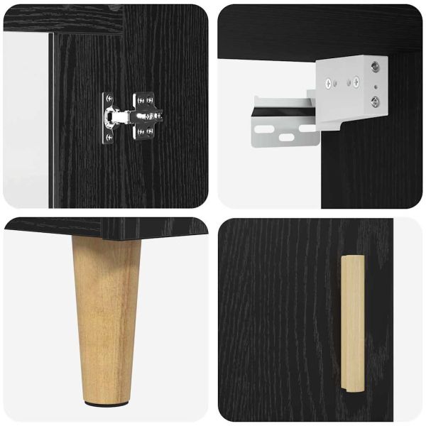 Висок шкаф Черния дъб 69,5 x 34 x 180 см Инженерно дърво