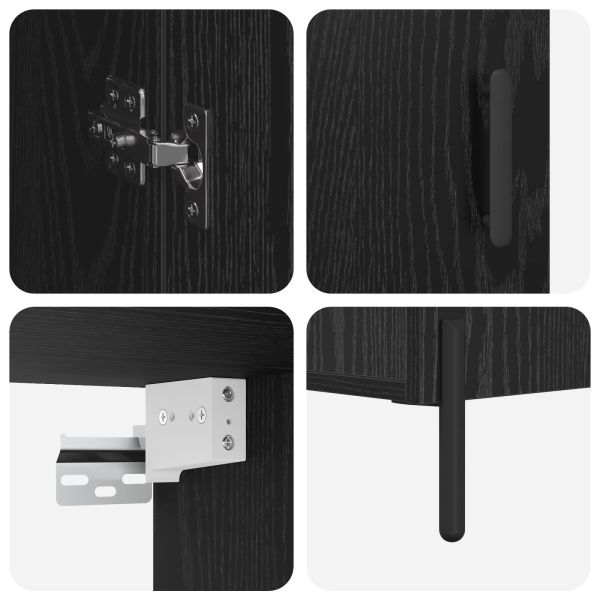 Висок шкаф Черния дъб 69,5 x 34 x 180 см Инженерно дърво