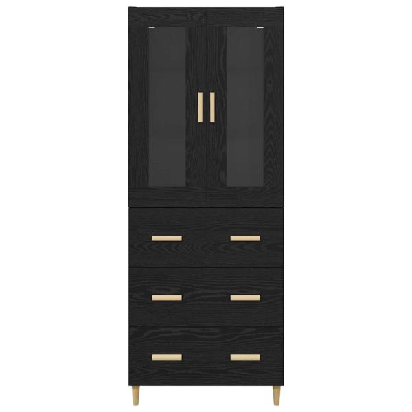 Висок шкаф с чекмедже Черния дъб 69,5 x 34 x 180 см