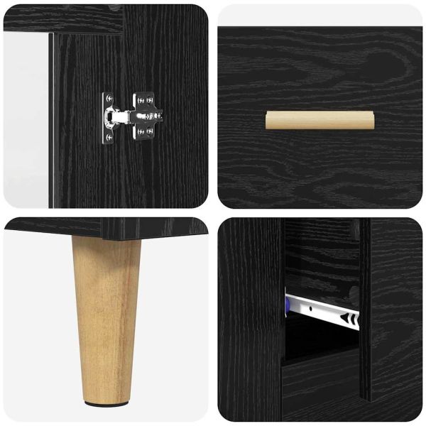 Висок шкаф с чекмедже Черния дъб 69,5 x 34 x 180 см