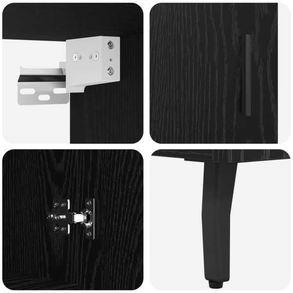 Висок шкаф 2 pcs Черния дъб Инженерно дърво