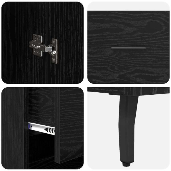 Висок шкаф Черния дъб 34,5 x 34 x 180 см Инженерно дърво