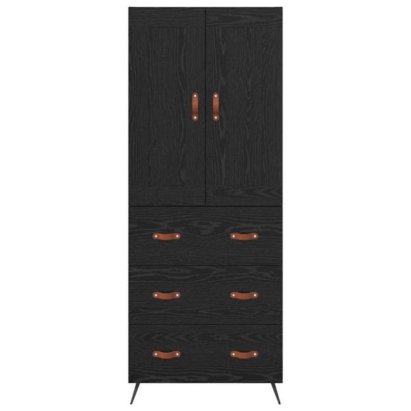 Висок шкаф Черния дъб 69,5 x 34 x 180 см Инженерно дърво