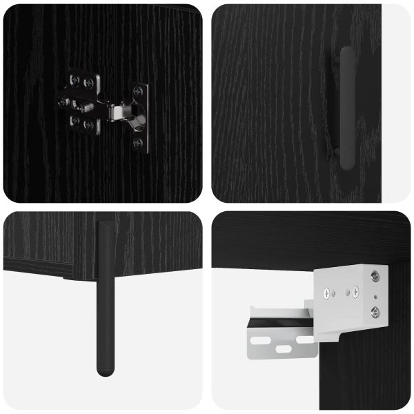 Висок шкаф Черния дъб 69,5 x 34 x 180 см Инженерно дърво