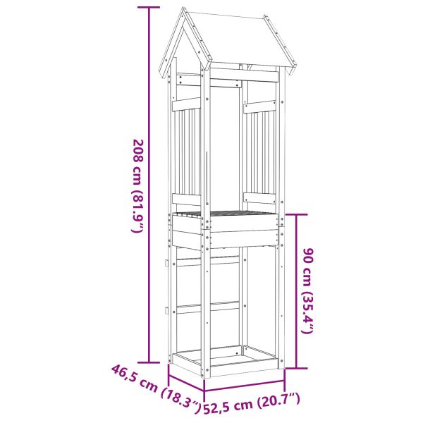 Игрална кула Кафяво 52.5 x 46.5 x 208 см Солидно борово дърво