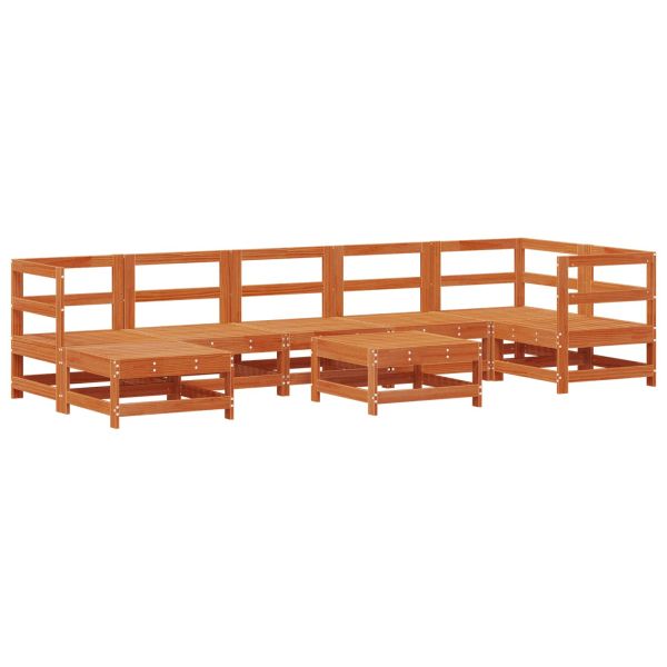 Комплект за почивка в градина 8 pcs Восъчнокафяво