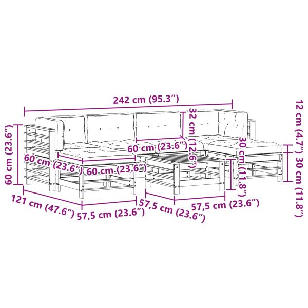 Комплект за почивка в градина 7 pcs Восъчнокафяво