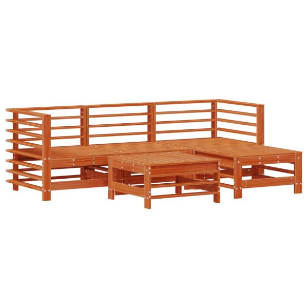 Комплект за почивка в градина 5 pcs Восъчнокафяво