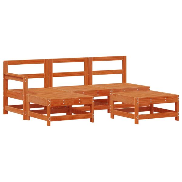 Комплект за почивка в градина 5 pcs Восъчен Кафяв