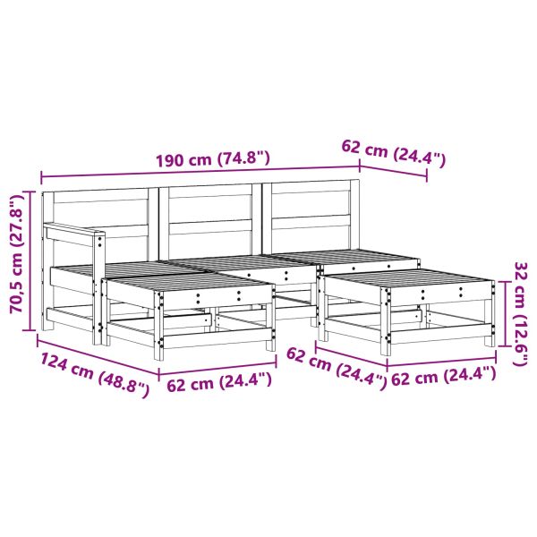 Комплект за почивка в градина 5 pcs Восъчен Кафяв
