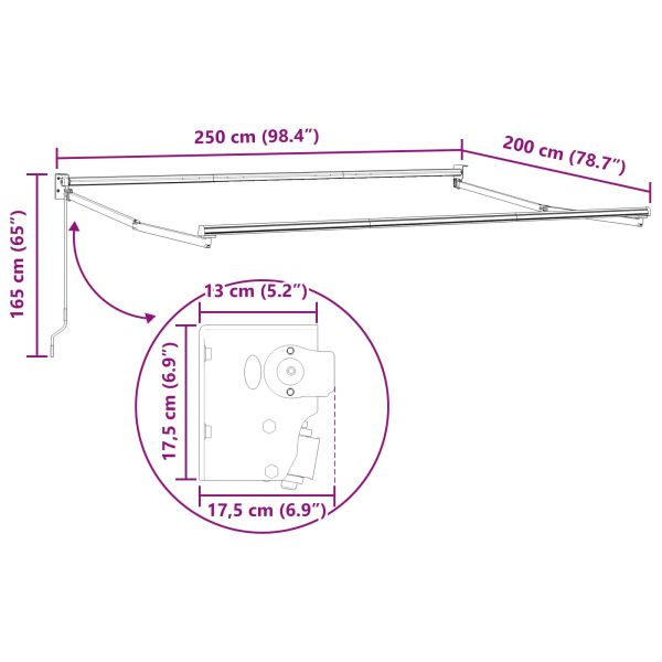 Ръчен сгъваем навес Зелен и бял 2,5 x 2 m