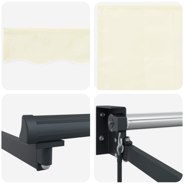 Ръчен сгъваем навес Крем 3 x 2 m Полиестер с PU покритие