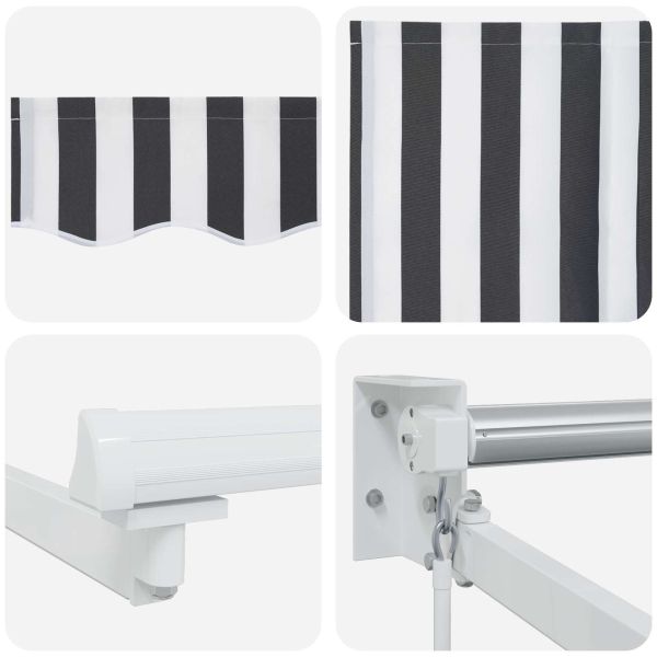 Ръчен изтеглящ сенник с LED светлини Антрацит и бяло 3,5 x 2 m