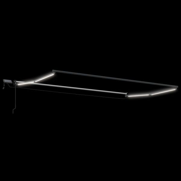 Ръчен изтеглящ сенник с LED светлини Бордо и Антрацит 4 × 3 m