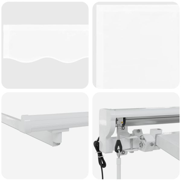 Електрически разтегателен навес Бял 3,5 x 2,5 m