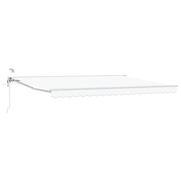 Електрически разтегателен навес Бял 4 × 3 m
