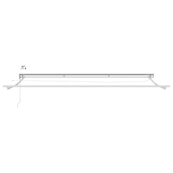 Електрически разтегателен навес Зелен и бял 5 × 3,5 m