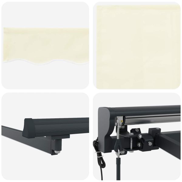 Електрически разтегателен навес Кремав и антрацит 4 x 2 m