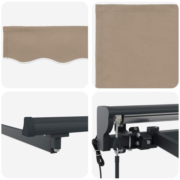 Електрически разтегателен навес Бежов и Антрацит 4 × 3,5 m