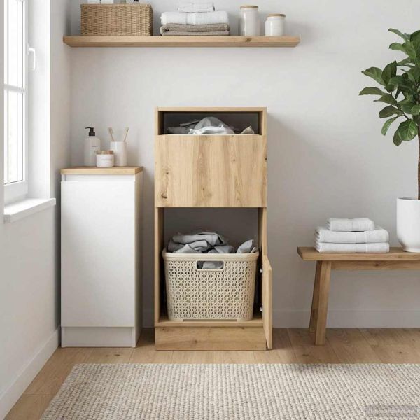 Мивка за пране с врата Дъб 50 x 68 x 102 см Инженерно дърво