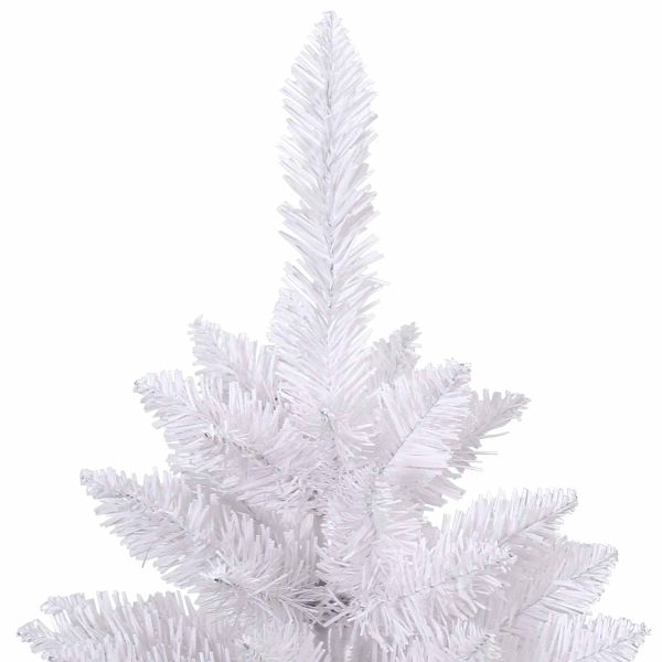 Изкуствено коледно дърво с хингед Бяло 180 cm PVC и стомана