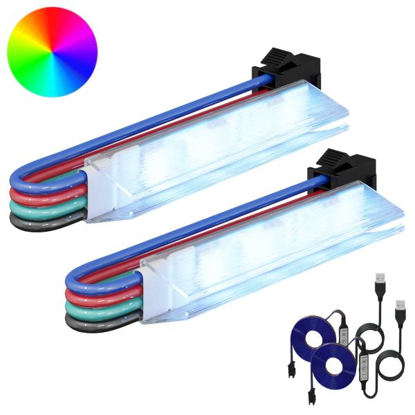 LED лента 2 pcs Черен и бял 1745 мм Мед и пластмаса