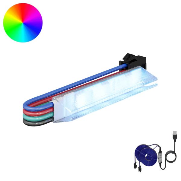 LED лента 2 pcs Черна и Многоцветна 1745 мм Мед и пластмаса
