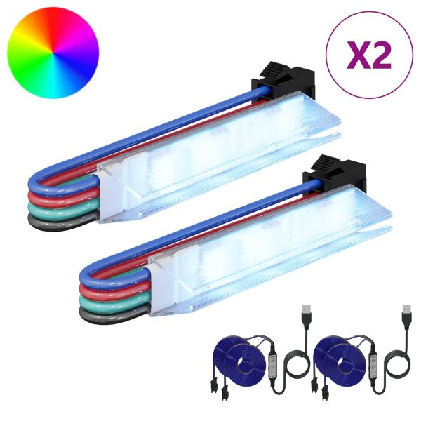 LED лента 2 pcs Черна и Многоцветна 1745 мм Мед и пластмаса