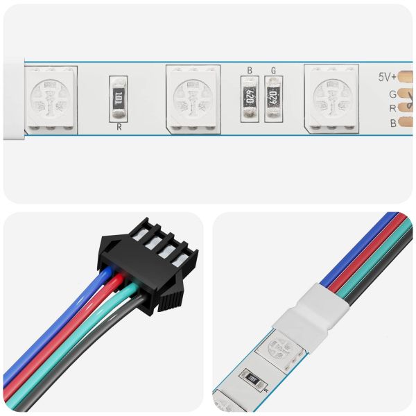 LED лента 2 pcs Черна и Многоцветна 1745 мм Мед и пластмаса