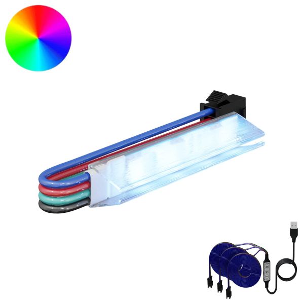 LED лента 2 pcs Черна и Многоцветна 1745 мм Мед и пластмаса