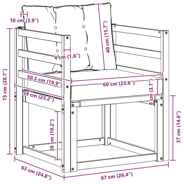 Външен диван Солидно акациево дърво Натурален и Крема
