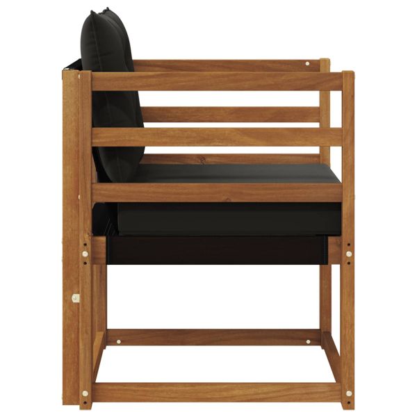 2 Брой Външен диван Солидно акациево дърво Естествен