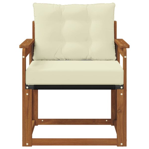 Външен диван Солидно акациево дърво и текстилена