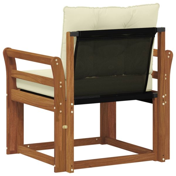 Външен диван Солидно акациево дърво и текстилена