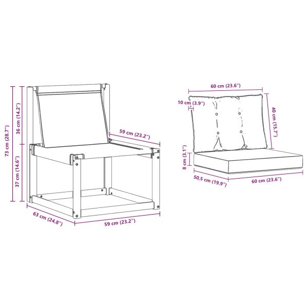 Външен диван Солидно акациево дърво и текстилена