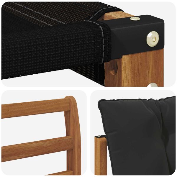 2 Брой Външен диван Солидно акациево дърво Естествен