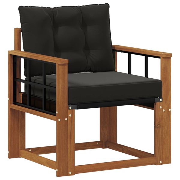 2 Брой Външен диван Солидно акациево дърво Естествен