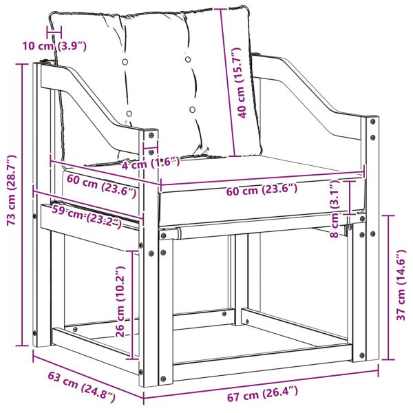 Външен диван Солидно акациево дърво Натурален и Крема