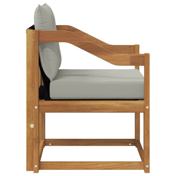 Външен диван Солидно акациево дърво Естествено и светло сиво