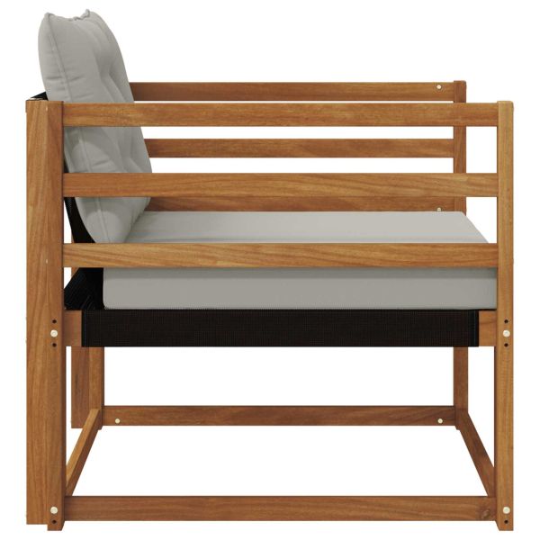 Комплект дивани за открито Солидно акациево дърво и текстилена