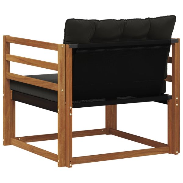 Комплект дивани за открито Солидно акациево дърво и текстилена