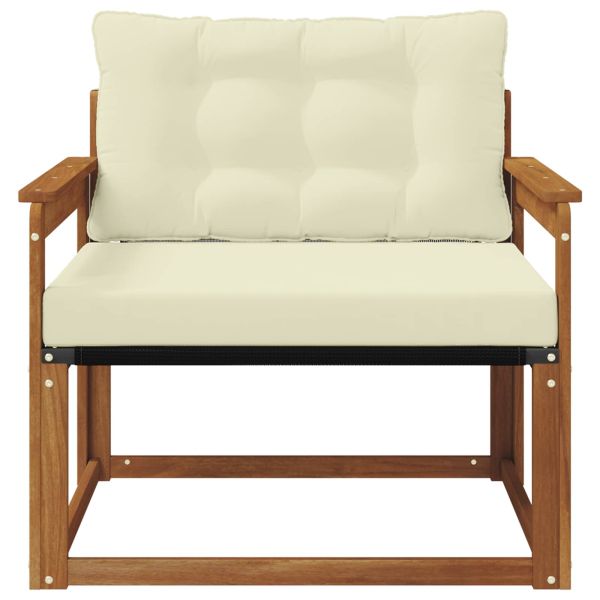 Комплект дивани за открито Солидно акациево дърво и текстилена