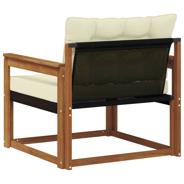 Комплект дивани за открито Солидно акациево дърво и текстилена